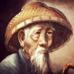 sábio, velho chinês, sabedoria, reflexão