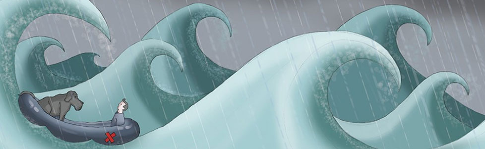depressão como um tormento no mar