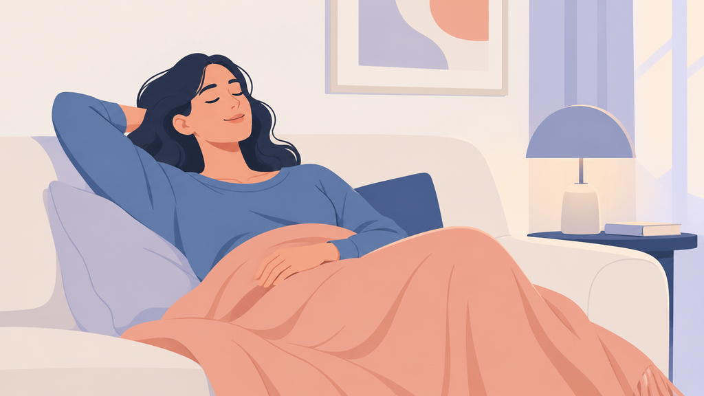 Ilustração de uma pessoa com o descanso físico: recuperar o corpo que faz parte do texto os tipos de descanso.